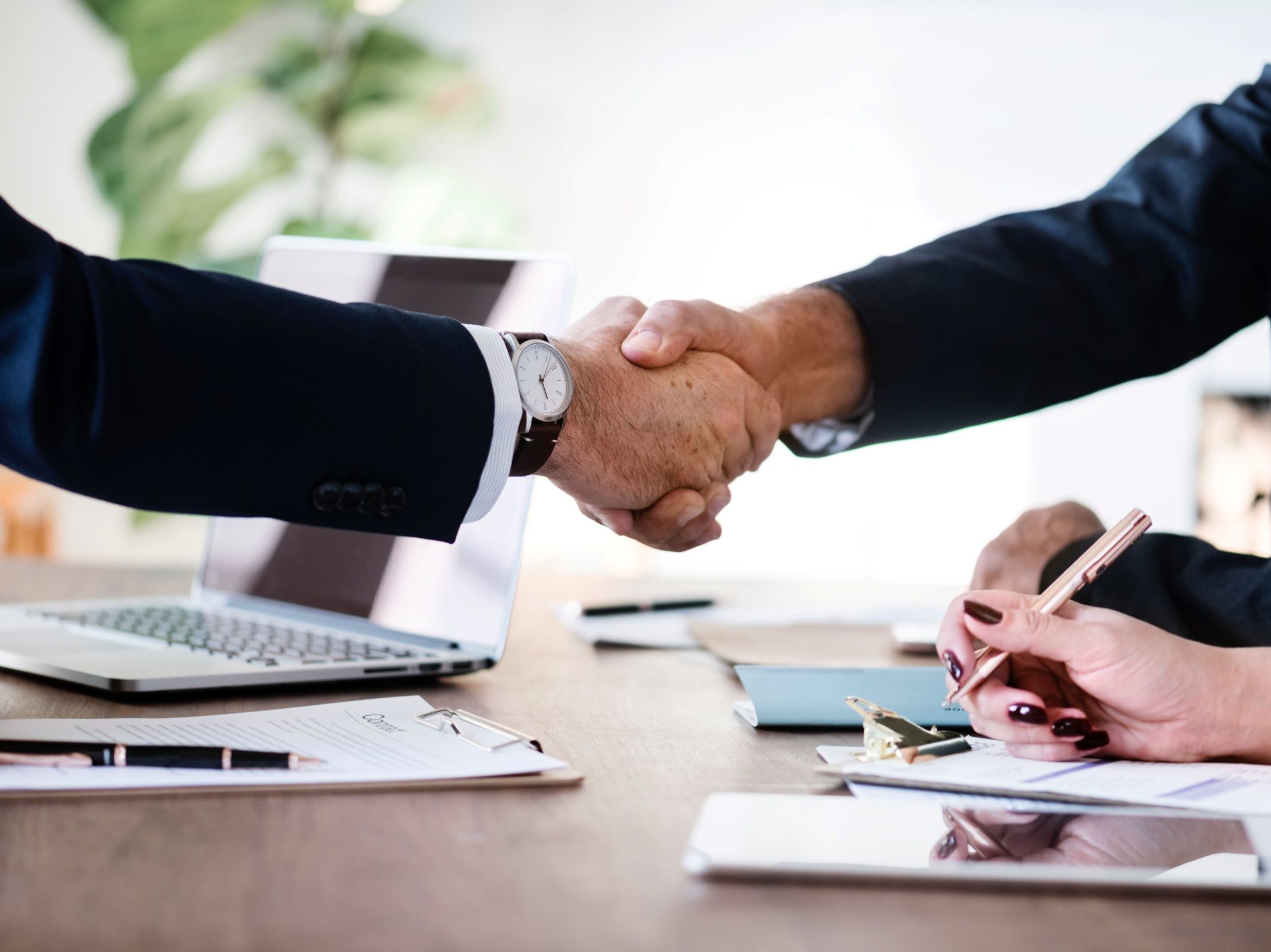 Two people shaking hands