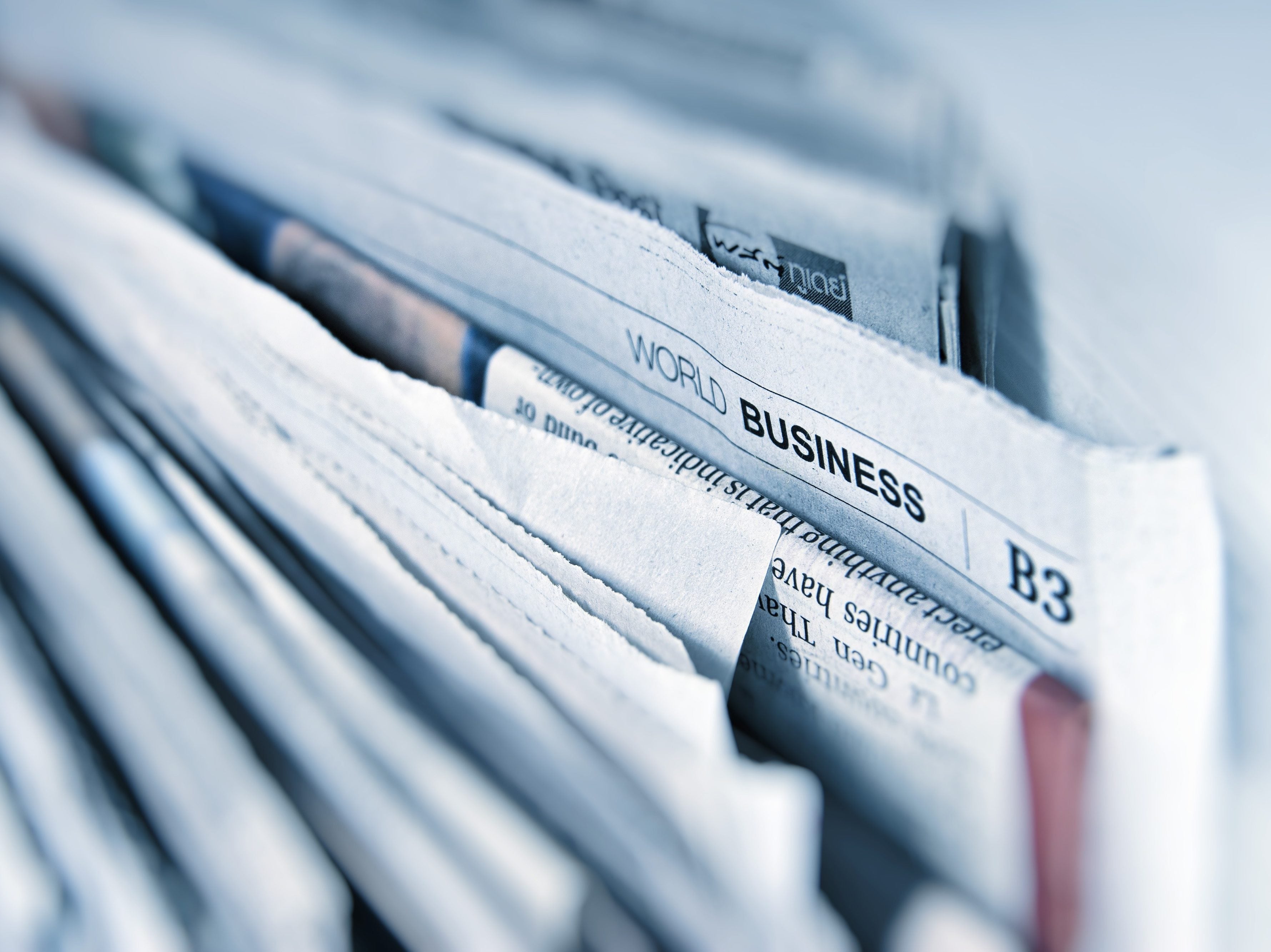 Shelf of newspapers